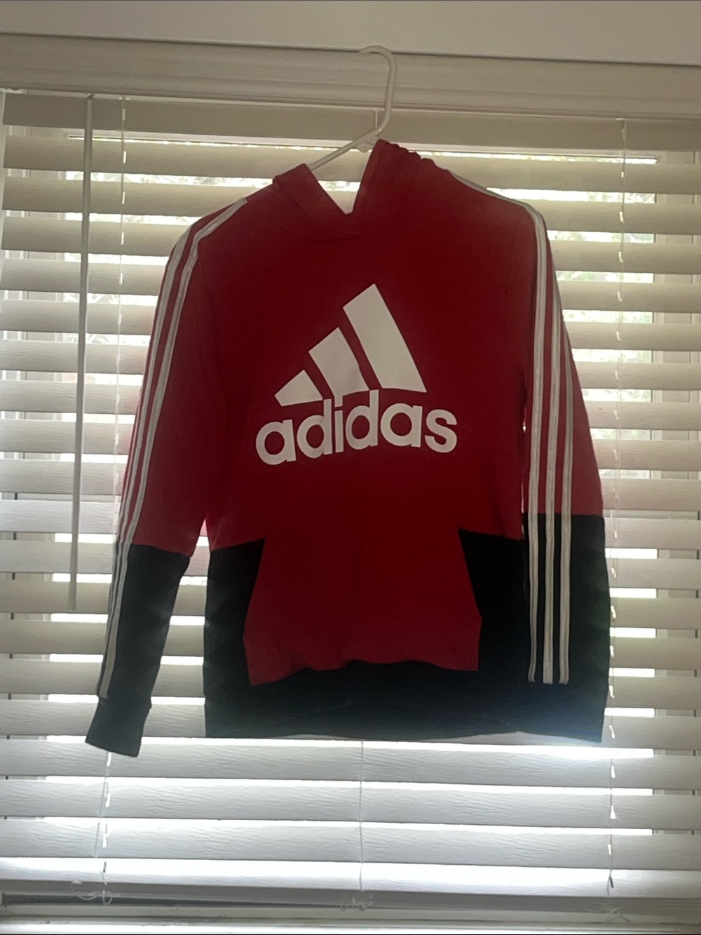 Boys Adidas red hoodie w shorts